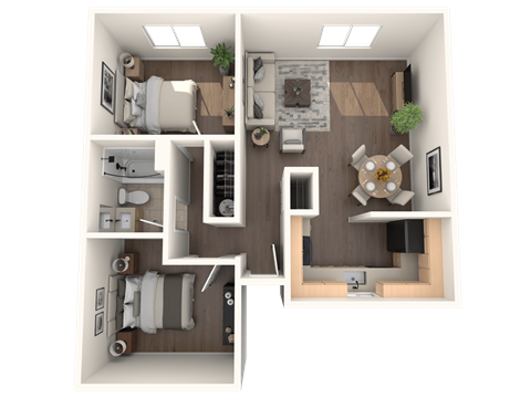 Aspire Eugene Apartments in Eugene, Oregon 2x1 Floor Plan
